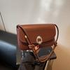 Fashion Vintage Buckle Shoulder Bag Solid Color Leisure Women's Armpit Bag Adjustable Cuasal PU Leather Handbag Girls