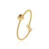 European & American Style Heart Zirconia Stainless Steel Women's Luxury Adjustable 18K Cable Ring