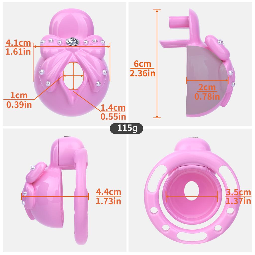 ANOSX butterfly Design pink Penis Cage Chastity Lock ABS Resin Cock Cage BDSM Penis Lock and Key Chastity Device for Men