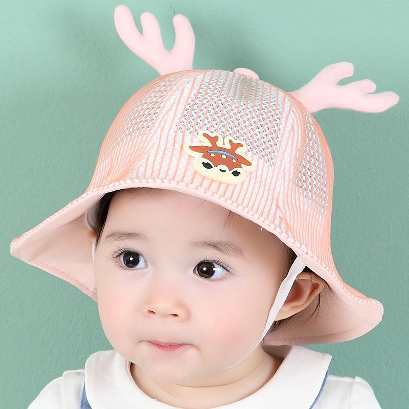 

Baby Antlers Deer Shape Mesh Breathable Basin Hat Fisherman Hat