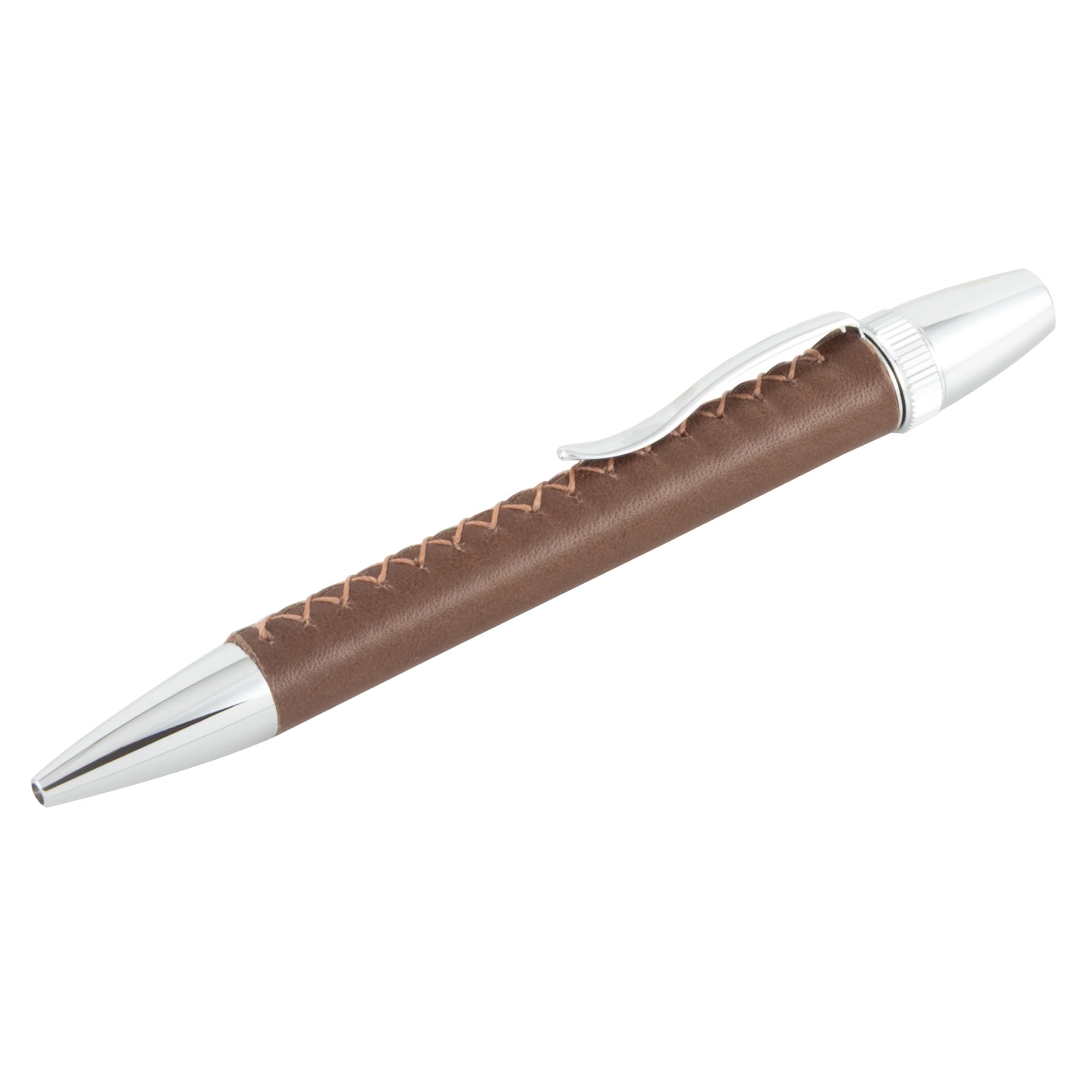 

Ручка шариковая кожаная Penmode Длинная Премиум Коровья кожа Коричневая Длина 135 мм