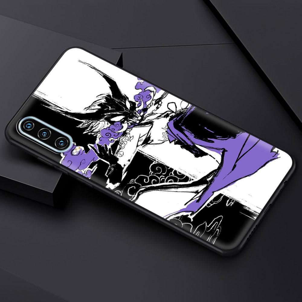 Genshin impact black and white Phone Case For Huawei P30 Lite P50 Pro P20 P40 Lite E P Smart Z 2021 Y7 Y9 2019 Y6p Y9s Y7a Cover