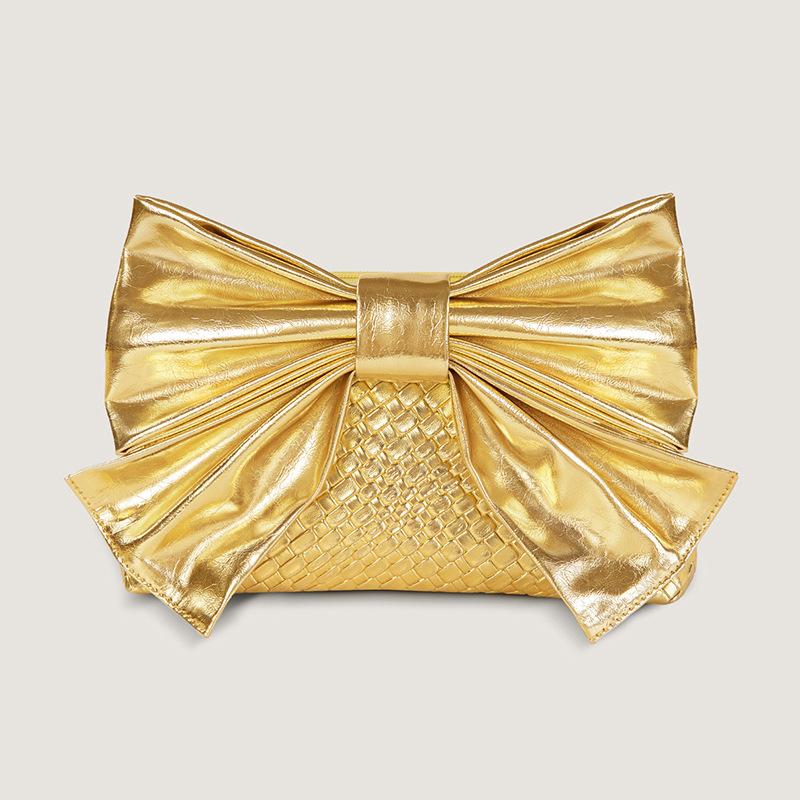 Bag women s 2024 autumn and winter new bow messenger bag cross-border women s bag 26x15x5CM золотой