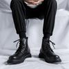 Martin Boots Men's British Style High-end Autumn and Winter Black Boots Medium Top Boys High-top Shoes 6002-R