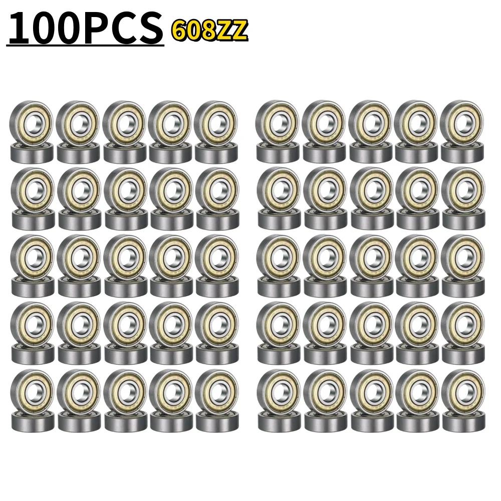 Kuličková ložiska 608ZZ Uhlíková ocel Jednořadé ložisko Miniaturní ložiska s hlubokou drážkou pro skateboardové 3D tiskárny Brusle Příslušenství