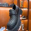 New men's pure leather casual and comfortable woven men's shoes high sense high quality light luxury exquisite trend