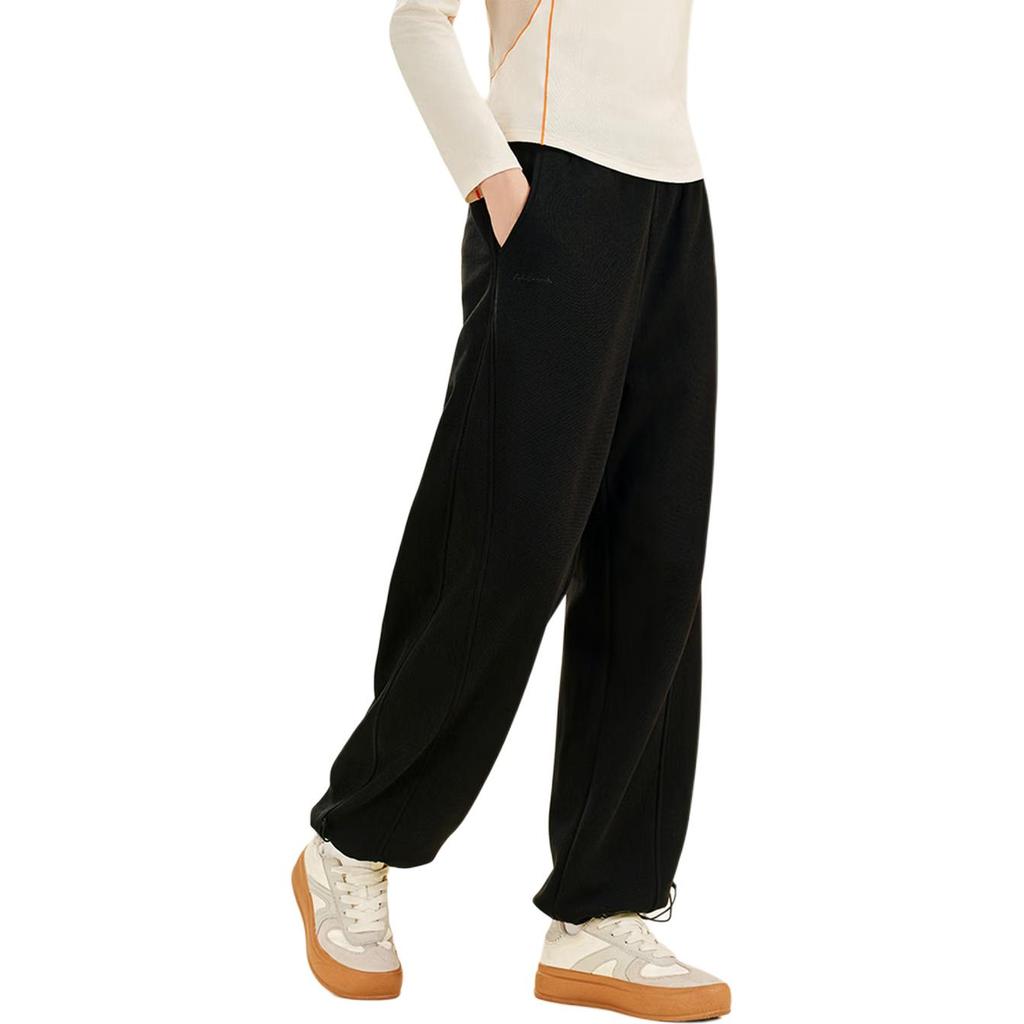 Anta Trainingsserie Einfach Locker Einfarbige Mittlere Taille Vielseitig Freizeit Strick Sporthose Damen Hose 162547311N-2