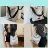 Stylish White Striped Nylon Tote Bag For Women With Large Capacity Ideal For Commuting