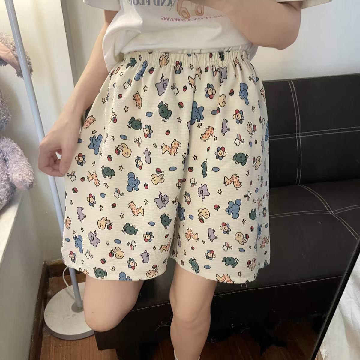 

Женские летние тонкие шорты больших размеров с высокой талией, свободные, повседневные, короткие брюки, женские 2025 L