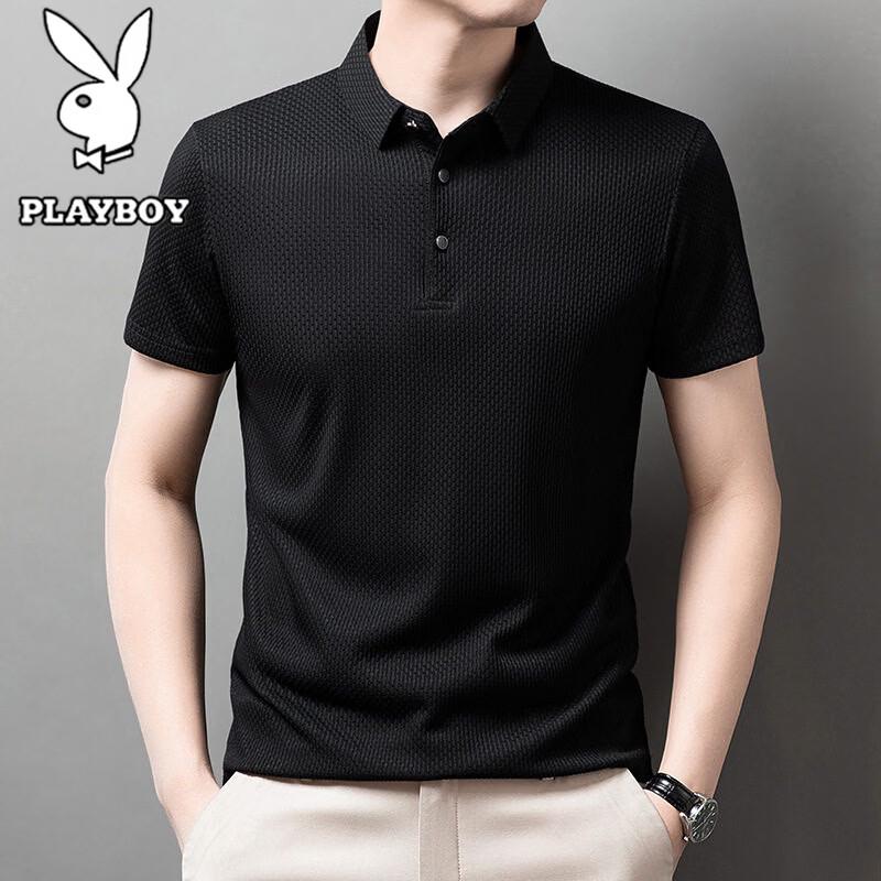 PLAYBOY Men s Summer Business Casual Polo T-Shirt 58 чёрный
