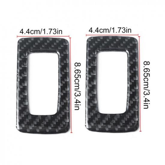 2Pcs Carbon Fiber Interior Rear Window Control Cover Trim For Chrysler 300 300C