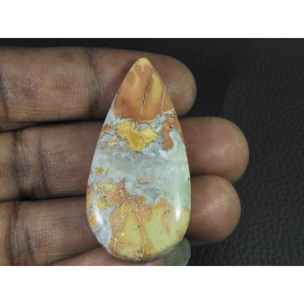 57Cts. Natural Maligano Jasper (24X48X05MM) Pear Cabochon Loose Gemstone B-274
