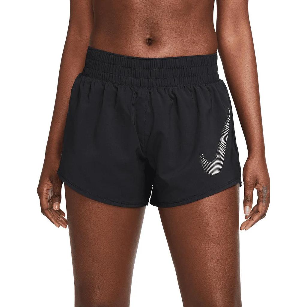 Nike Dri-FIT One Swoosh Breathable Fitted Mid-Rise Printed Sports Shorts Women shorts Black FB4929-010
