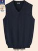Men's Woodpecker Cashmere V-Neck Wool Vest - Solid Color, Sleeveless, Knit Sweater for Spring & Autumn