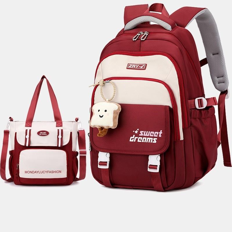 School Bags Polyester Waterproof Backpack and Shoul Bag Set (34*24*47cm)