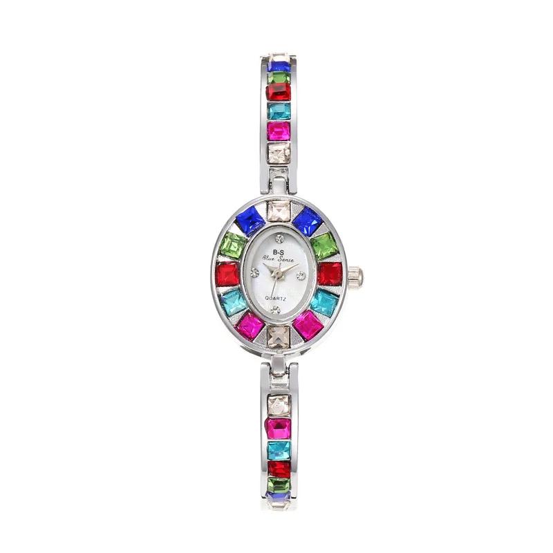 

Rainbow Rhinestone Watch Women Bracelet Watches Quartz Wristwatch