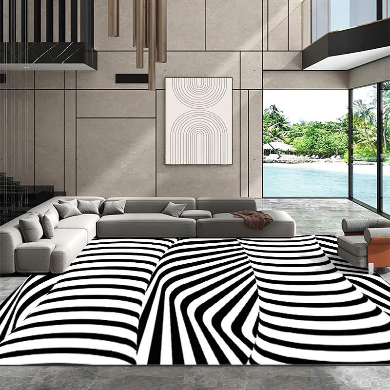 3D Vision Whirlpool Carpet Living Room Sofa Coffee Table Mat Bedroom Full of Foot Mat Home Decor Crystal Velvet Floor Mat