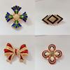 Vintage French Style Butterfly Brooch With Pearl Drop Oil Finishing For Women Fashion Accessories