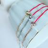 Women's Rose Gold Lucky Birth Year Titanium Steel Diamond Red Rope Bracelet/Anklet
