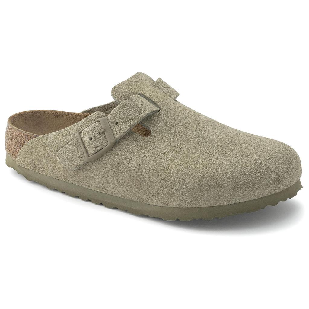 Birkenstock Boston Suede Leather Faded Khaki Unisex Sneakers Tan 1025788