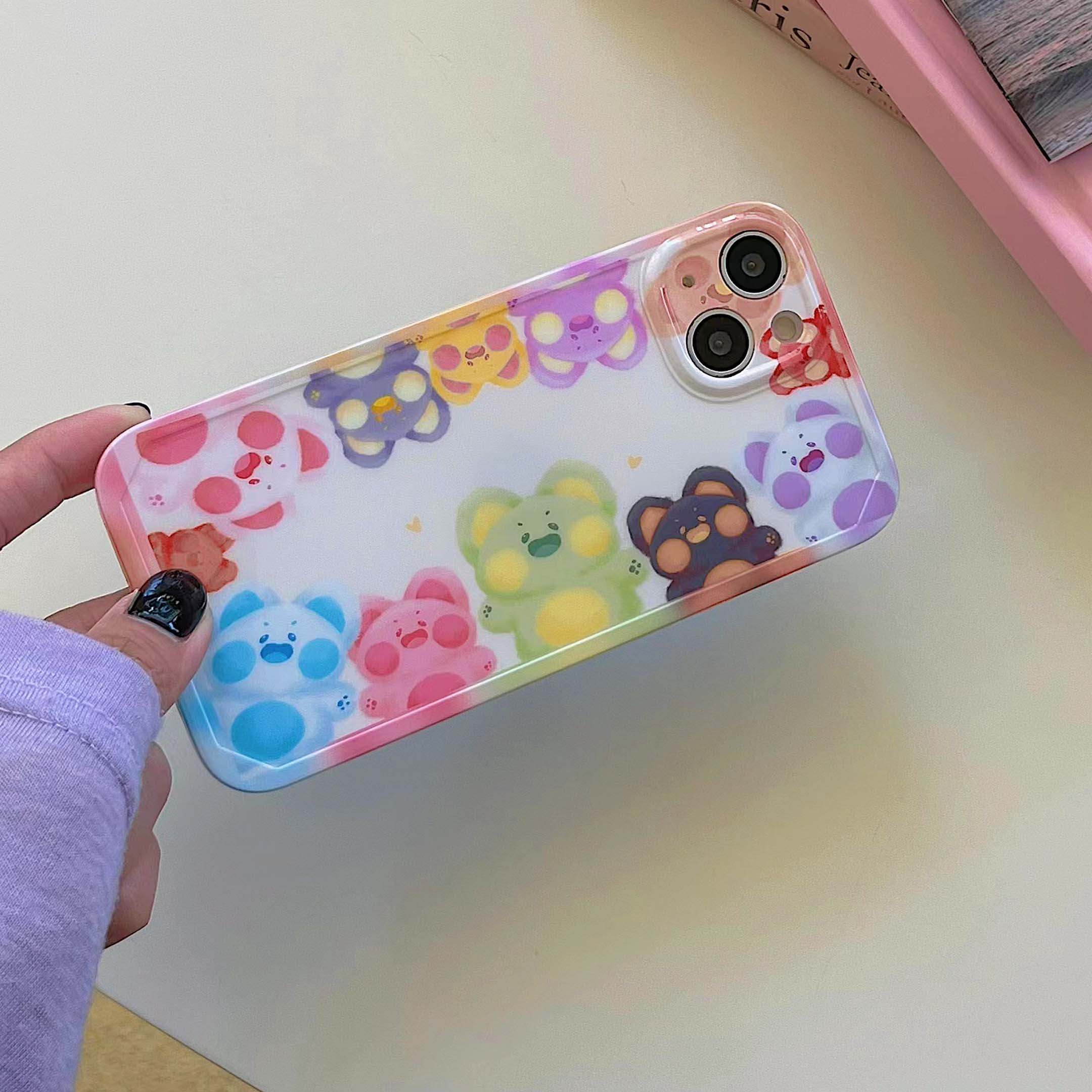 

Imd Rainbow Cats Ins Cartoon Lovely Capa для Iphone 13 Pro Max X Xsmax 11 12 Promax Xr милый мягкий силиконовый чехол для телефона в виде ракушки