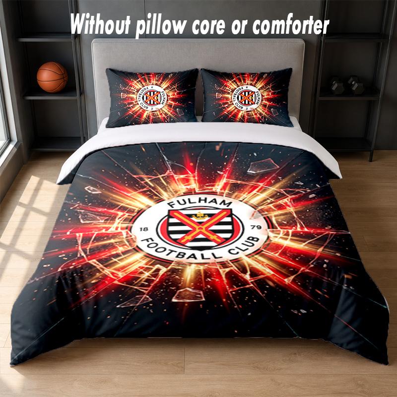 Set Biancheria da Letto Fulham Football Design 1 Copripiumino + 2 Federe Morbido Traspirante Biancheria da Letto per la Casa