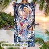Sailor Moon Beach Towel, Personalized Custom Name Text, Quick Dry Large Absorbent Towel For Beach Pool