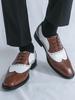 Classic Casual Business Shoes Men Retro White Brogues Leather Office Shoes Men Formal Social Wedding Dress Leather Oxford Shoes
