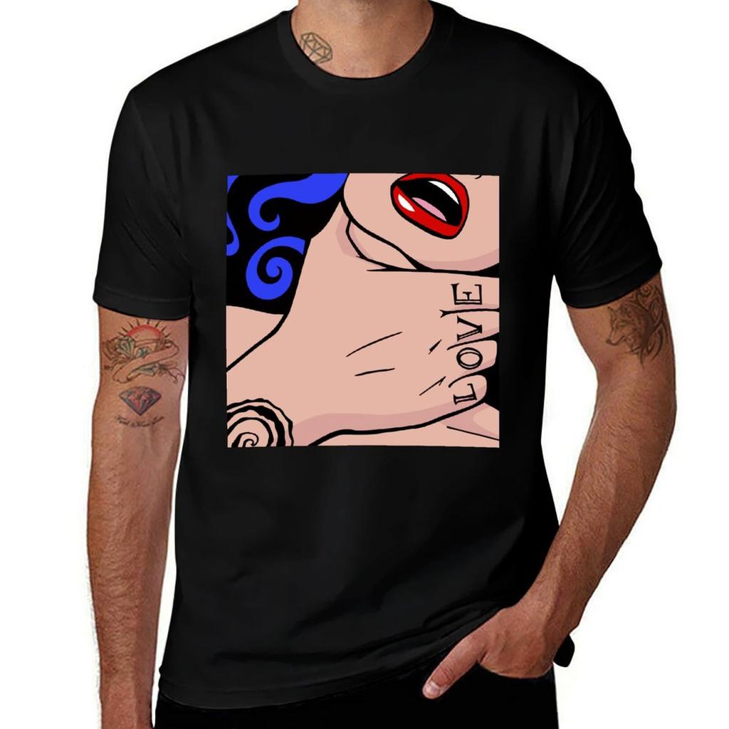 Friday Night Love Tattoo Pop Art Girl Tshirt Novelty Print Casual Tee Shirt Tshirt