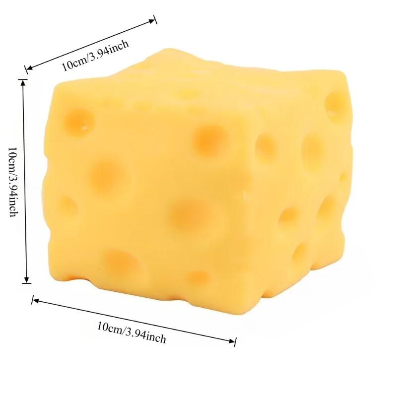 10Cm Squishy Square Cheese Squeeze Toy Slow Rebound Push Stress Relief Sensory Toy Soft Butter Cheese Fidget Christmas Present