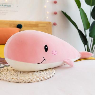 60CM Long Whale Plush Toy Cute Sleeping Throw Pillow Large Size Animal Bed Doll Send Children's Birthday Christmas Gift