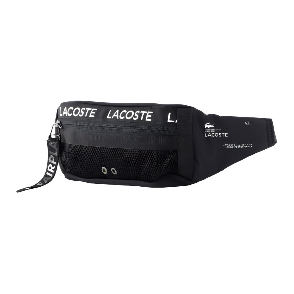 Lacoste Casual Versatile Comfortable Nylon Waist Bag Medium Unisex bags Black NU3798UH-000
