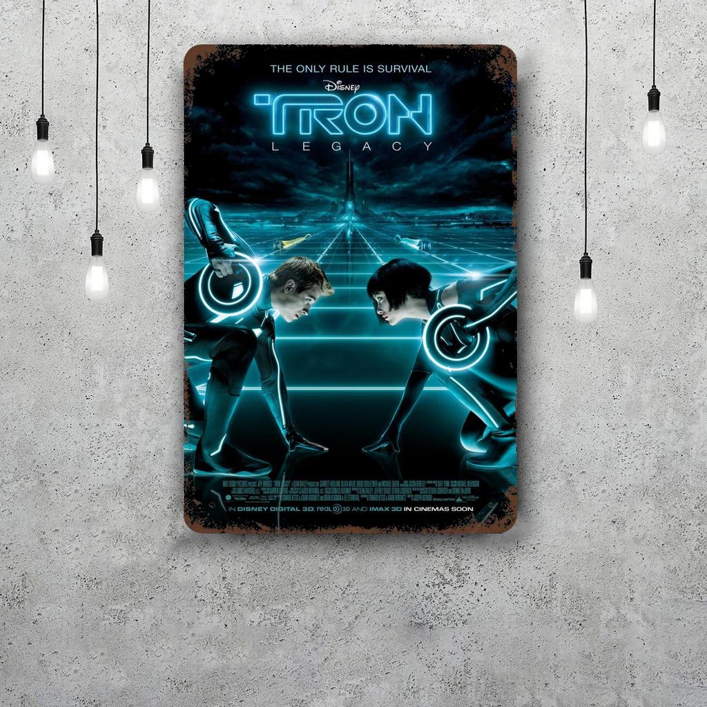 MINISO Tron Metal Signs Wall Decor Vintage Tin Signs Captain Metal Poster Decor for Bar Pub Club Wall Decoration