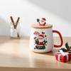 400ML Christmas Ceramic Coffee Mug Santa Claus Deer Snowman Pattern Glazed Festive Theme Drink Cup Heat-resistant