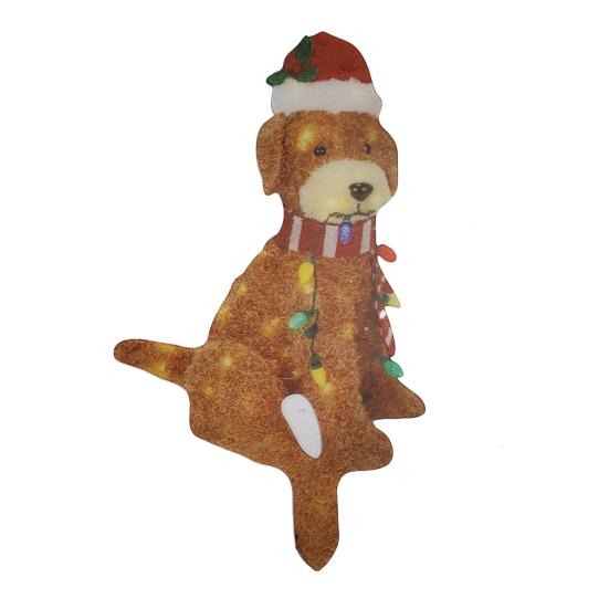 

Пушистый декор для собаки, светящаяся Рождественская золотая собака, декоративное праздничное украшение для двора для веселого праздничного сезона Dog