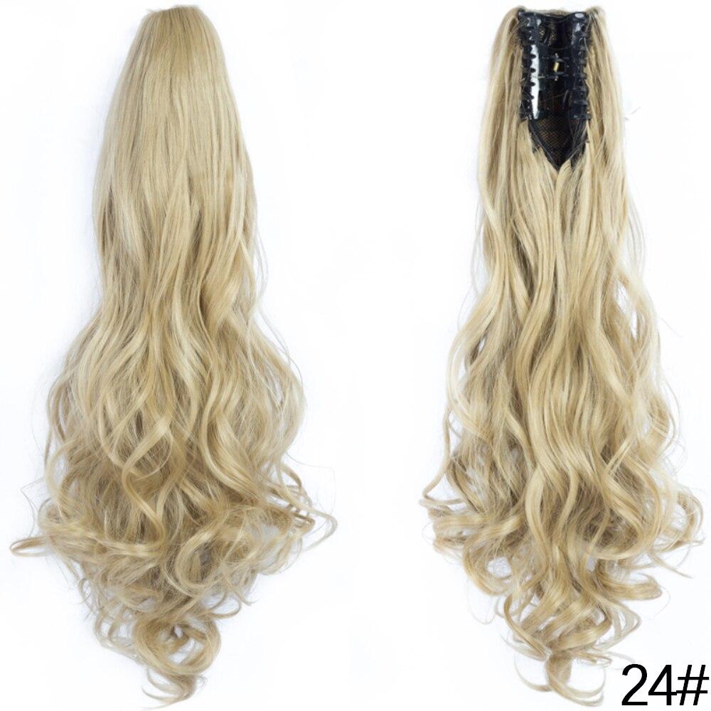 

MERISIHAIR Жіноче довге хвилясте волосся для нарощування синтетичних волокон, кігтики на хвості для жінок, щодня, чорний світлий шиньон 24