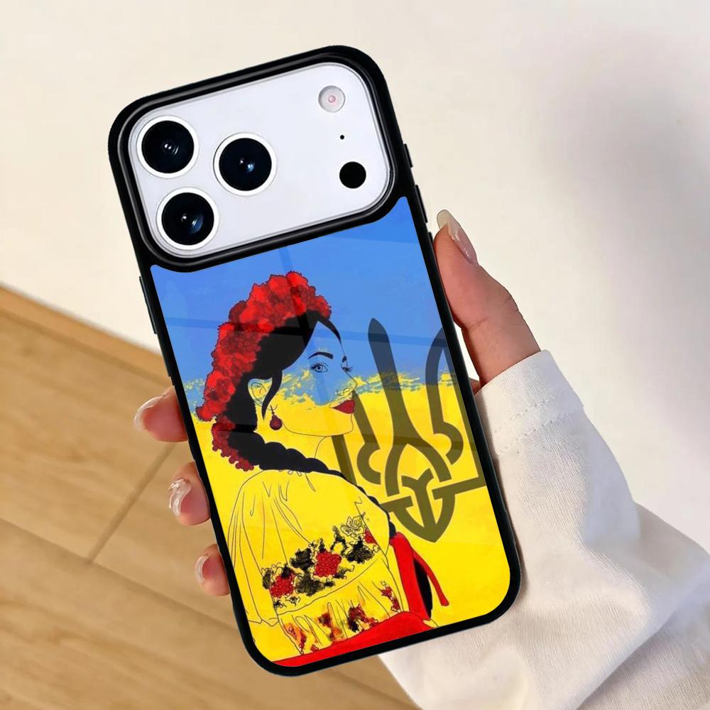 U/kraine Ukrainisches Mädchen Handyhülle Für Apple iPhone 17 air 16 Pro Max 15 Pro Max 14 13 12 11 Mini Rückseite