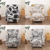 Flowers Tub Chair Cover Stretch Club Sofa Slipcovers Anti-slip Armchair Covers Single Sofa Covers for Living Room Bar Counter