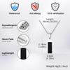 Black Acrylic Rectangular Pendant Necklace for Men,Waterproof Stainless Steel Vertical Necklace,Trendy Casual Jewelry Gift