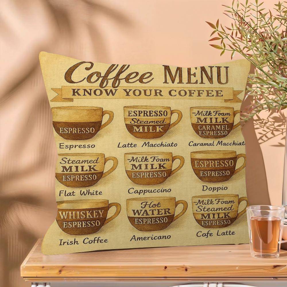 Coffee Guide Pillow Anime Pillow Sofa Bed Head Pillow Cover Cushion Cover Fashion