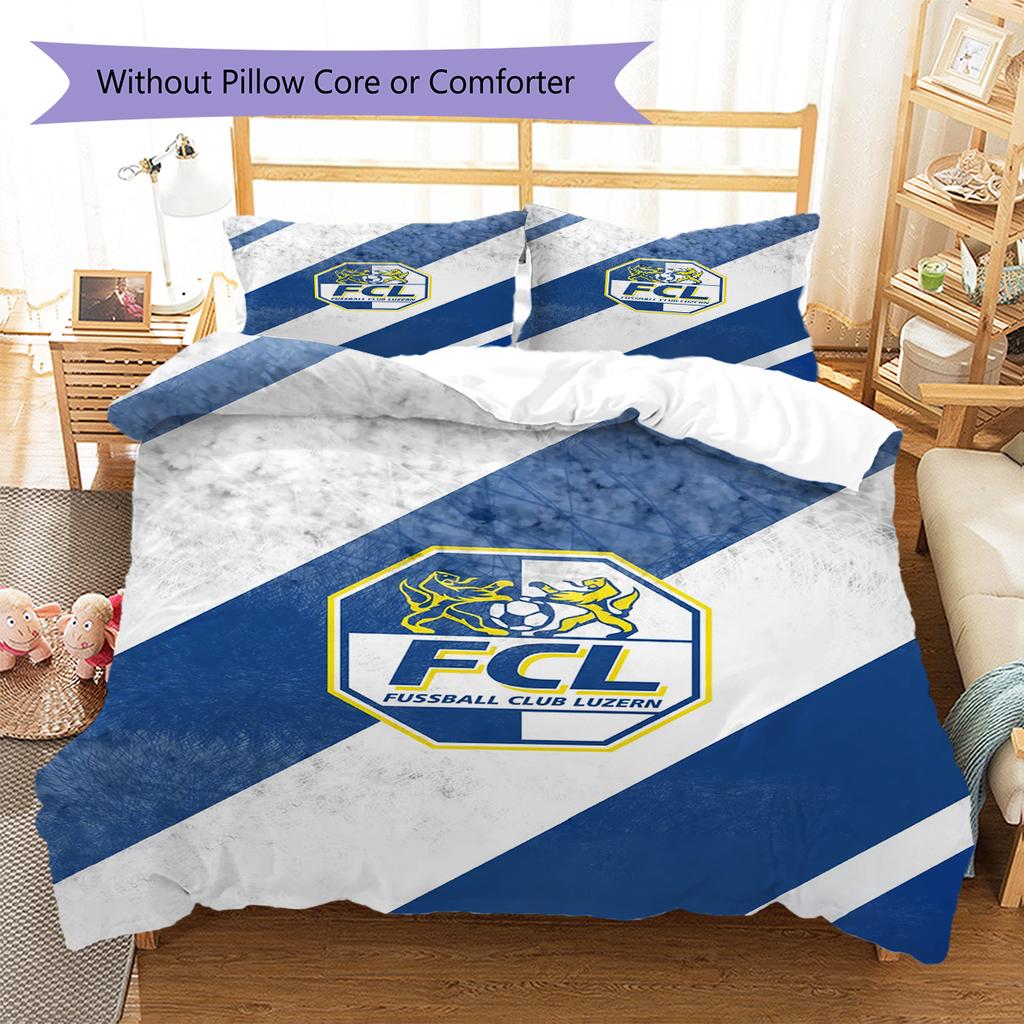 Set Biancheria da Letto con Fantasia FC Luzern Copripiumino Federa Decorazione per la Casa Regalo (1 * copripiumino + 2 * federa, senza nucleo)