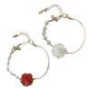 Elegant Rose Imitation Pearls Flower Friendship Bracelet Decoration for Trendy Women and Best Friend Casual Wear