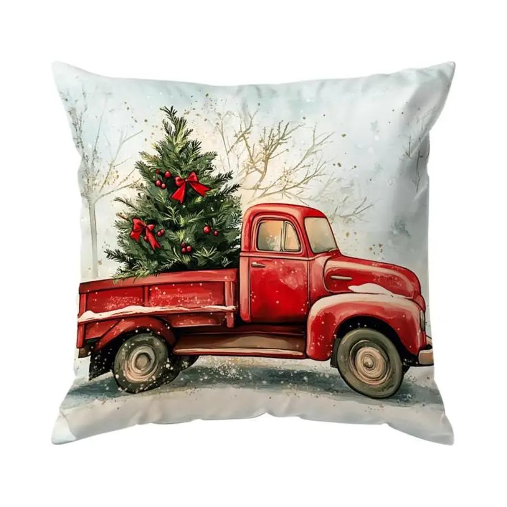 1Pcs Vintage Christmas Pillowcase Square Bedroom Cushion Covers Zipper Chair Covers Living Room Comfortable Soft Decor 45X45Cm