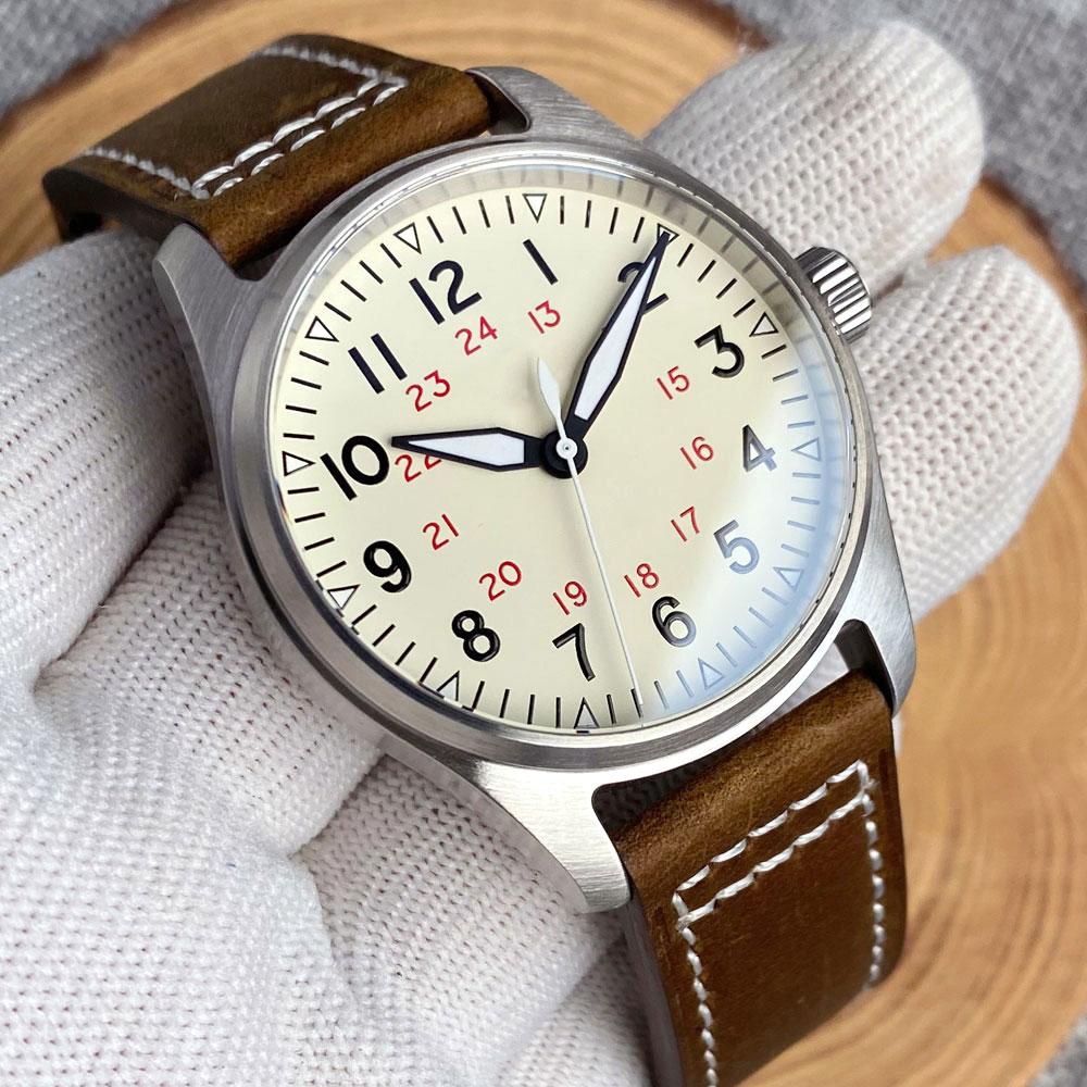 Tandorio Brushed 39mm Pilot Miyota 8215
