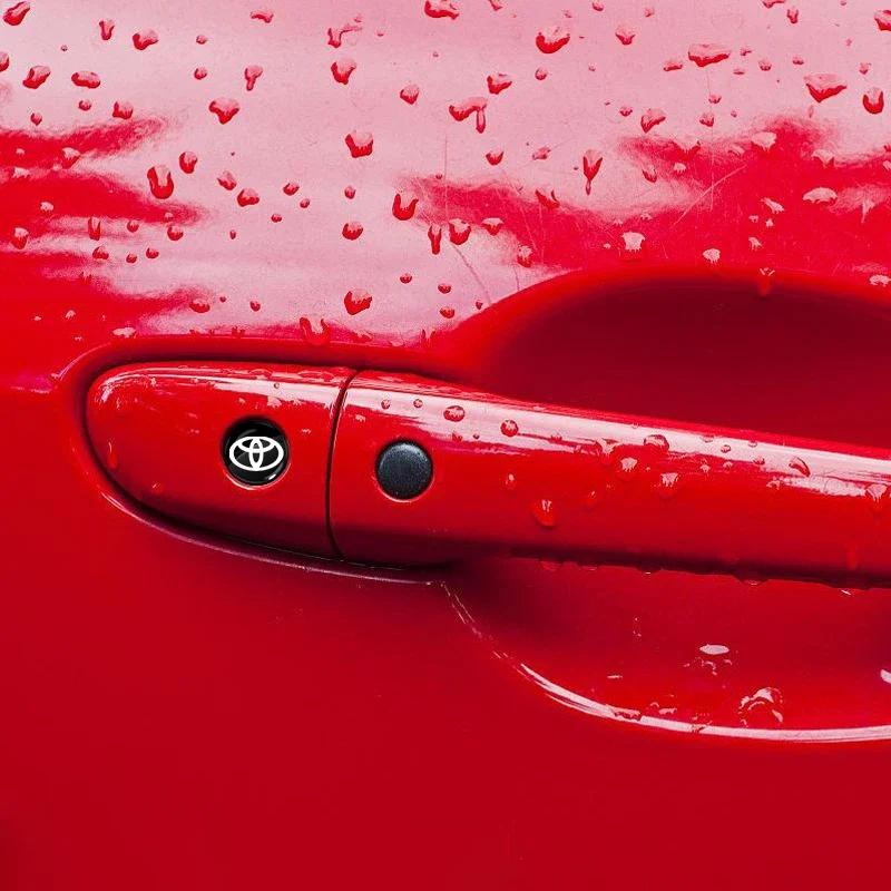 2/4/6Pcs Car Door Lock Keyhole Sticker Emblem Car Protective Sticker For Toyota TRD Racing Supra Corolla Parts Sport Yaris Grmn