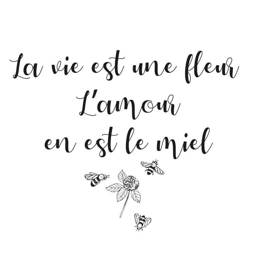 Les Trésors De Lily [R6018] - Planche de stickers 'La Vie est une fleur- l'Amour en est le miel' abeille - 20x70 cm