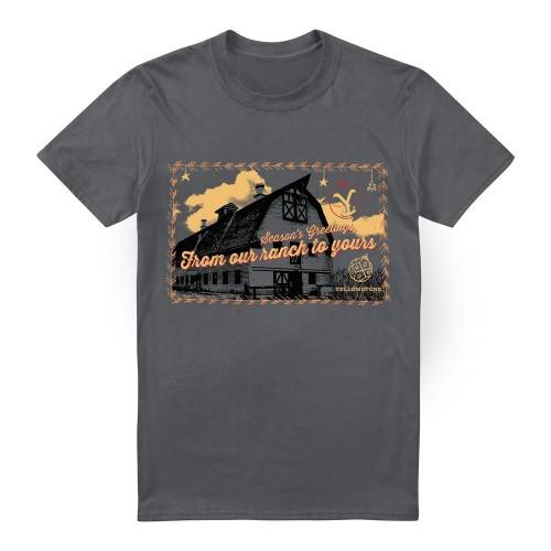 Yellowstone Mens Seasons Greetings From The Yellowstone Christmas T-Shirt