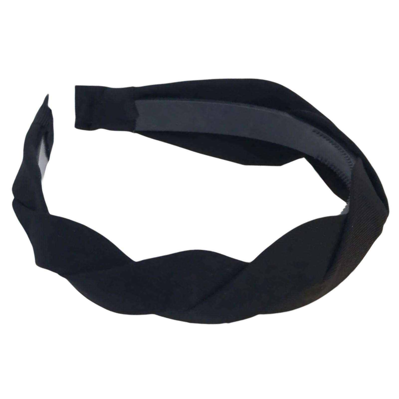 

Женская плетеная широкая повязка на голову, плетеные резинки для волос, модные аксессуары для волос, головной убор для стильных женщин чёрный