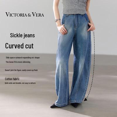 Women's Scythe-Cut Slim Fit Blue Denim Pants