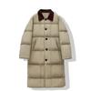 Lapel medium and long down jacket for women's winter new single-breasted buckle thickened over-the-knee white duck down jacket large size